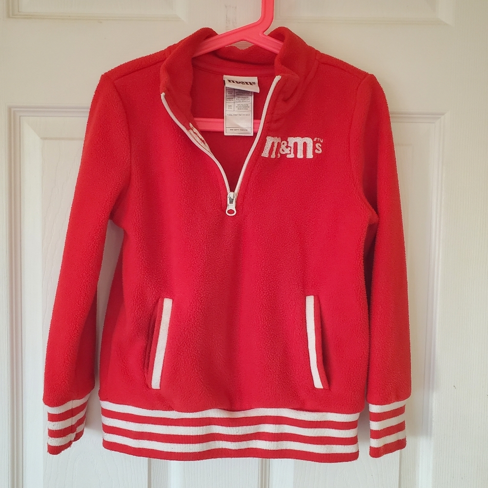 M&M'S Kids Red Quarter-Zip Sweatshirt Size 5/6